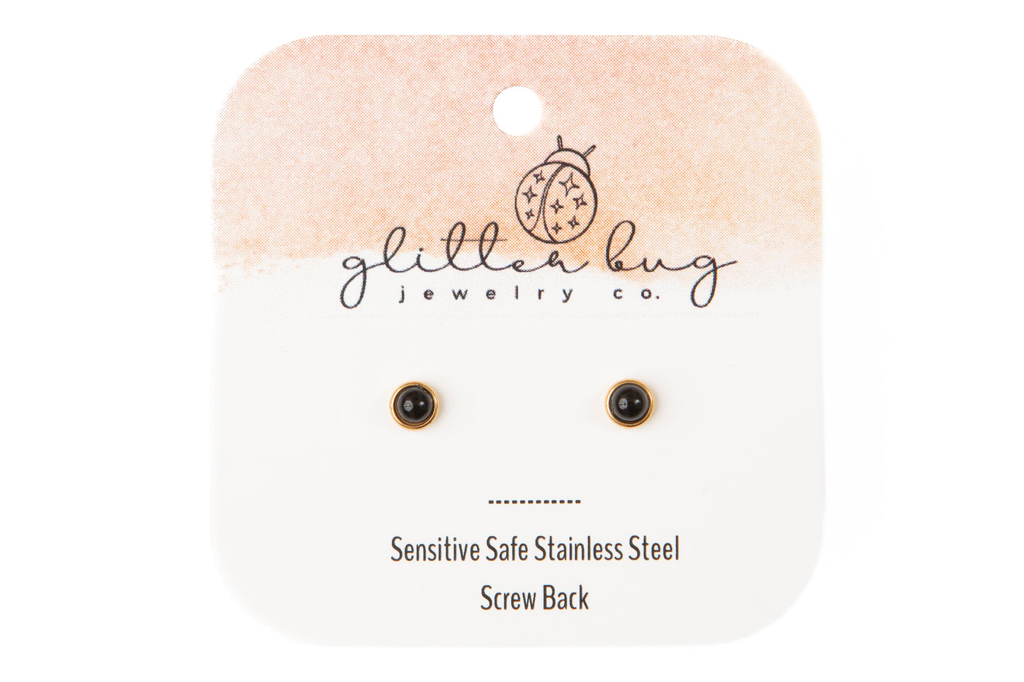 Black Stone Screw Back Stud