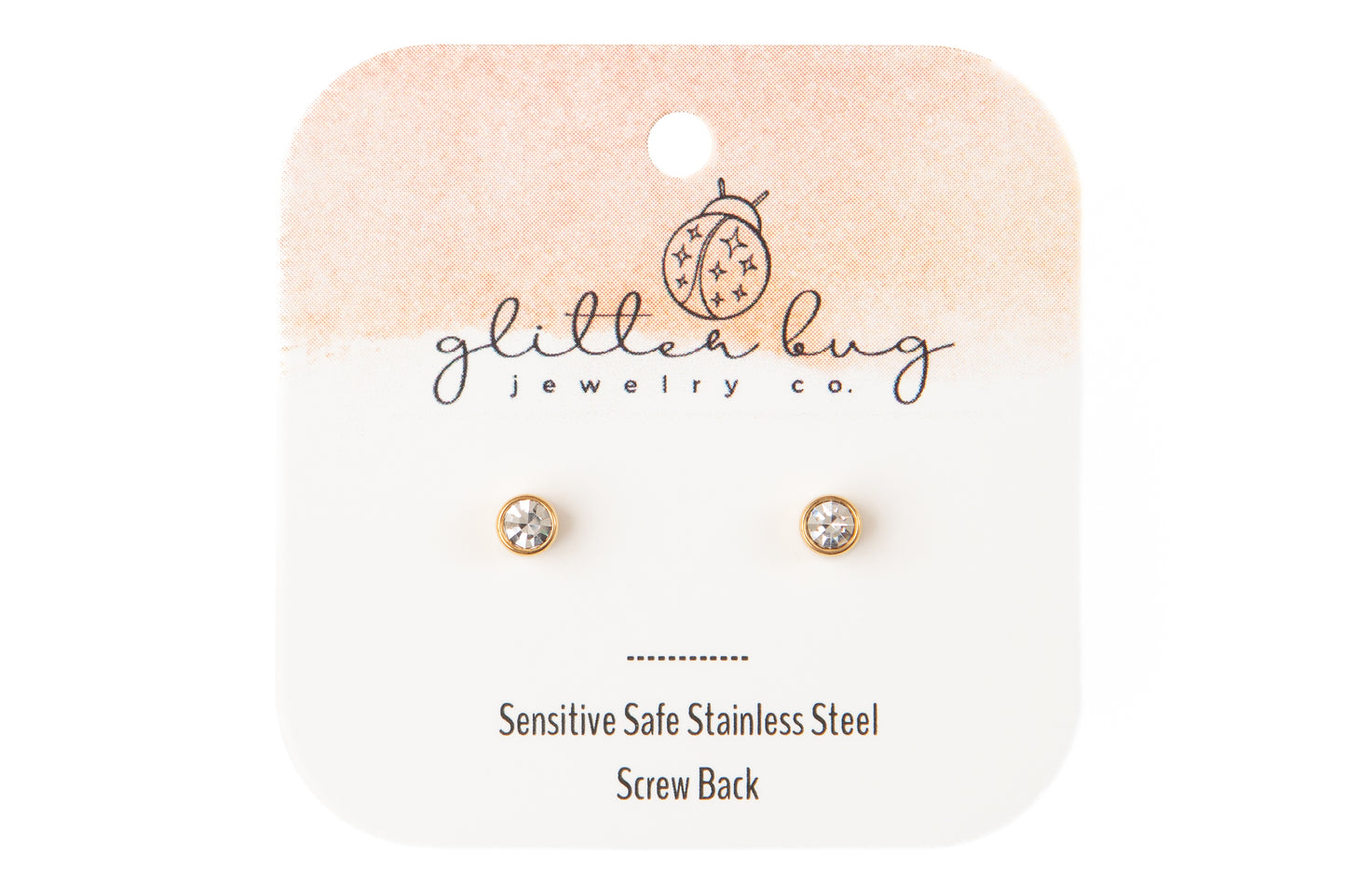 Circle Crystal Screw Back Stud