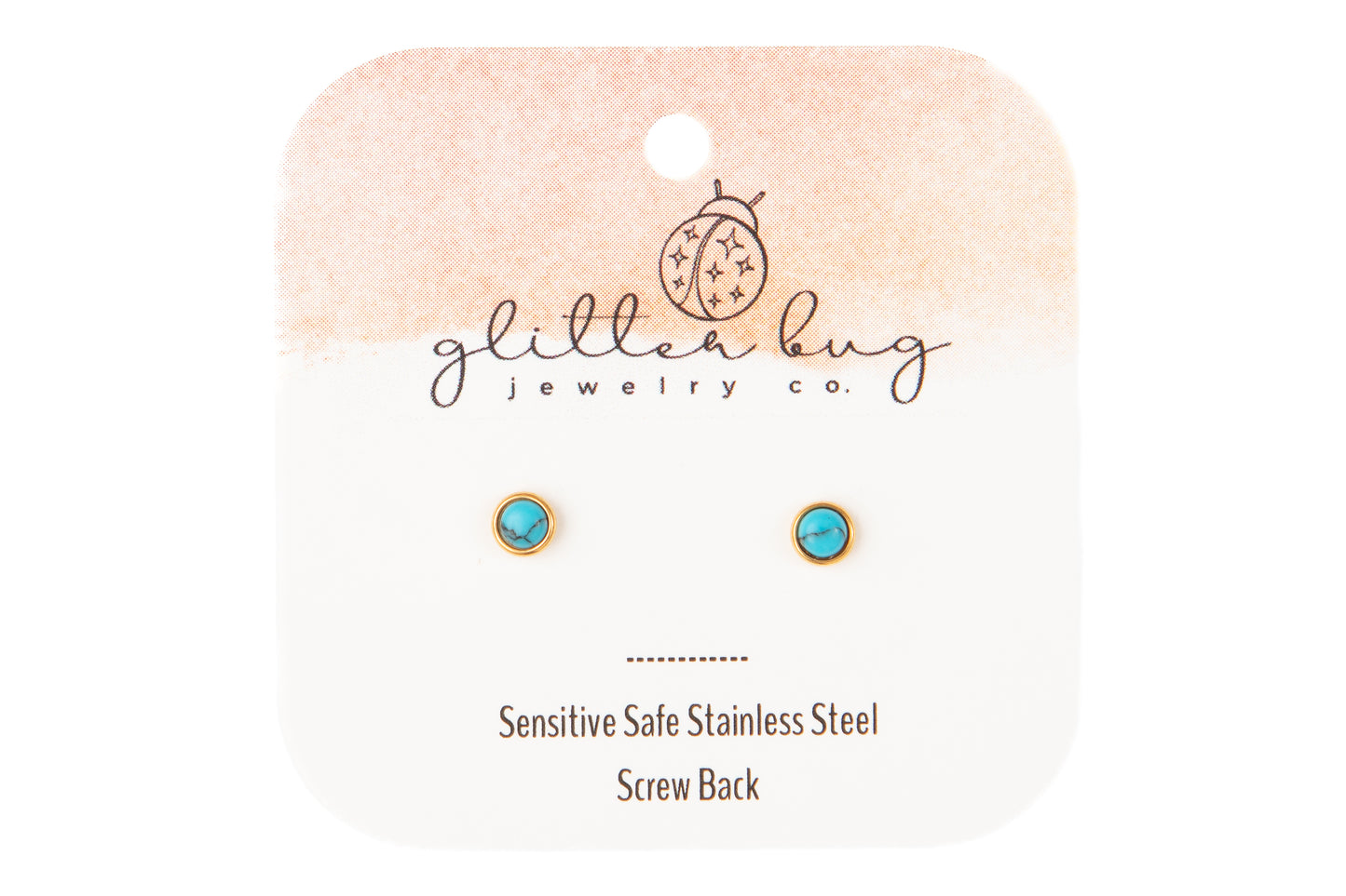 Turquoise Stone Screw Back Stud