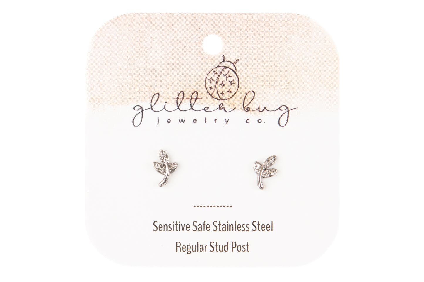 Leaf Glitter Stud Post