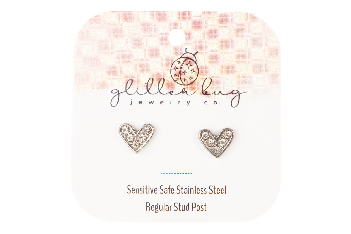 Sparkle Heart Stud Post
