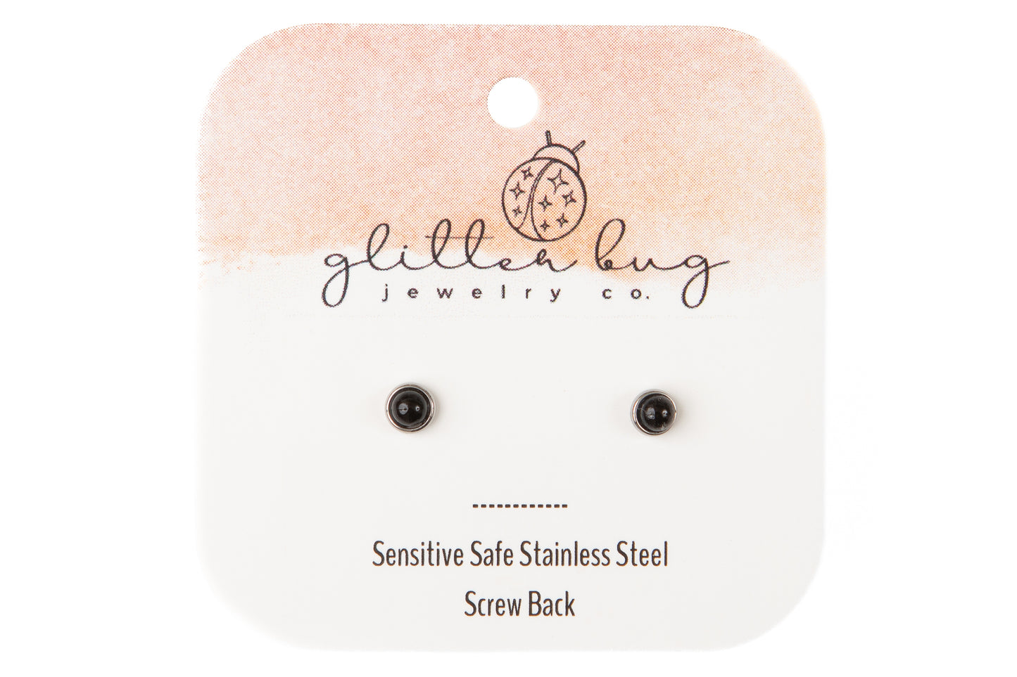 Black Stone Screw Back Stud