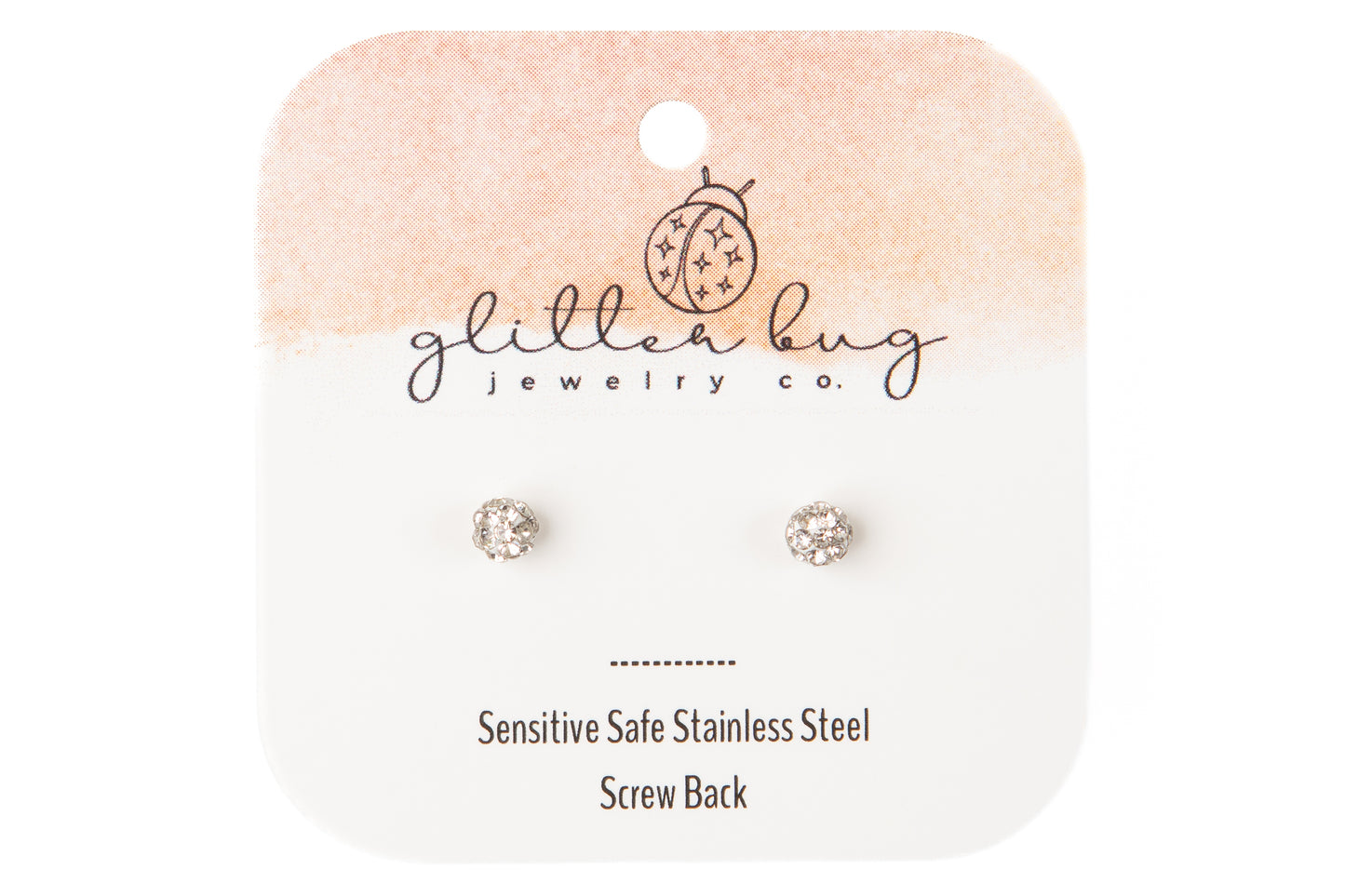 Glitter Ball Screw Back Stud