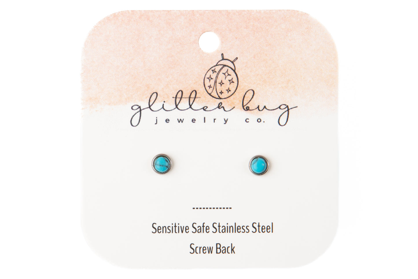 Turquoise Stone Screw Back Stud