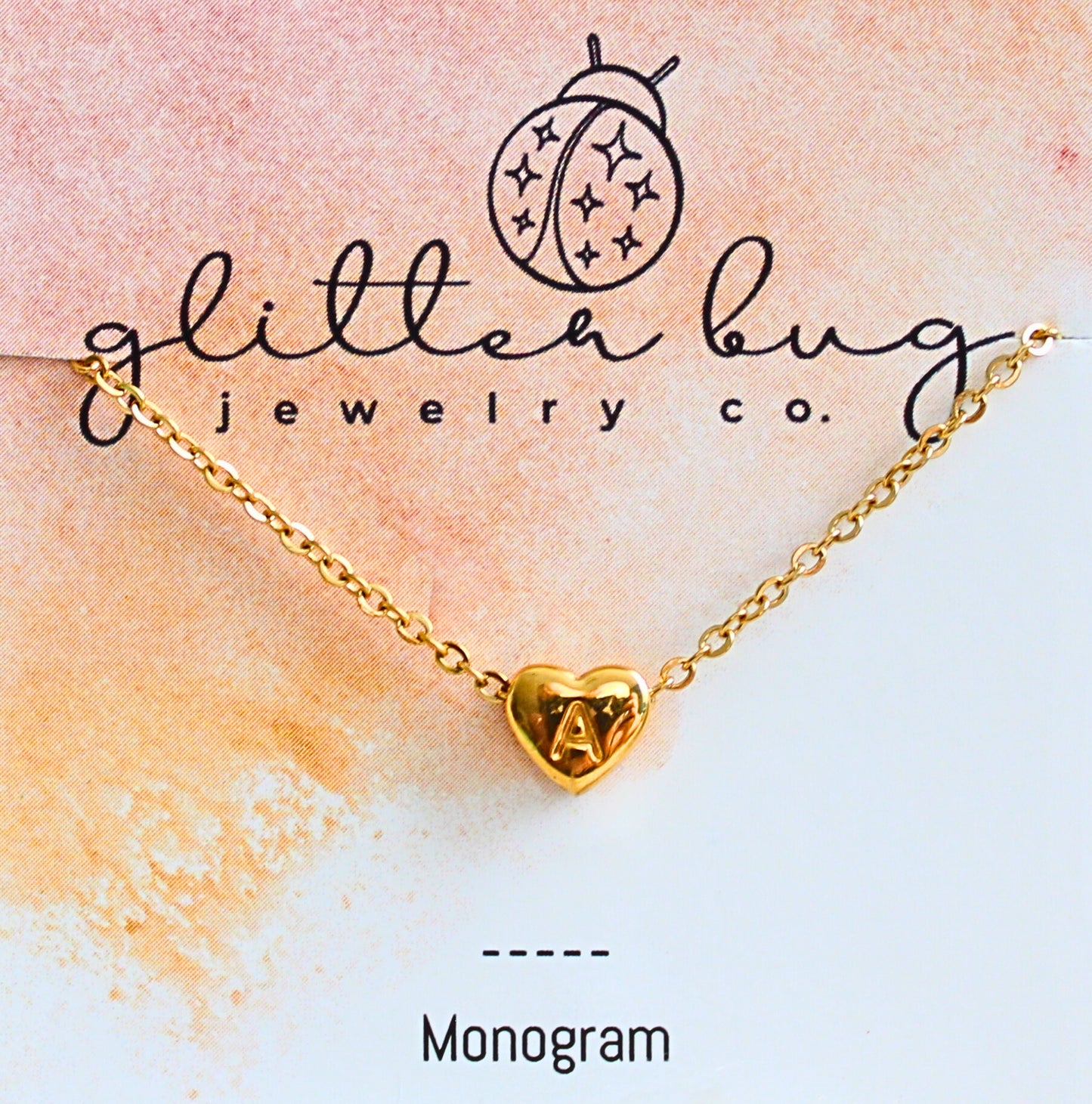 Monogram in Heart Necklace