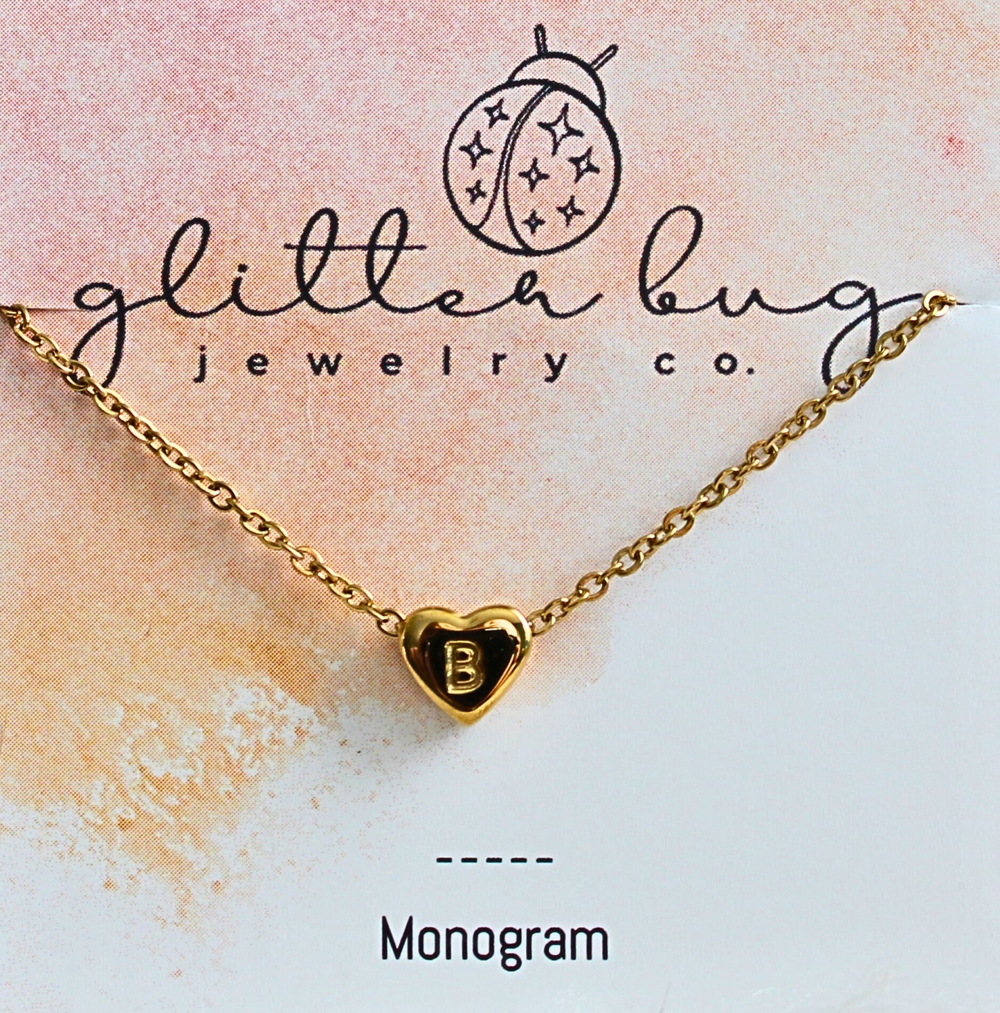 Monogram in Heart Necklace