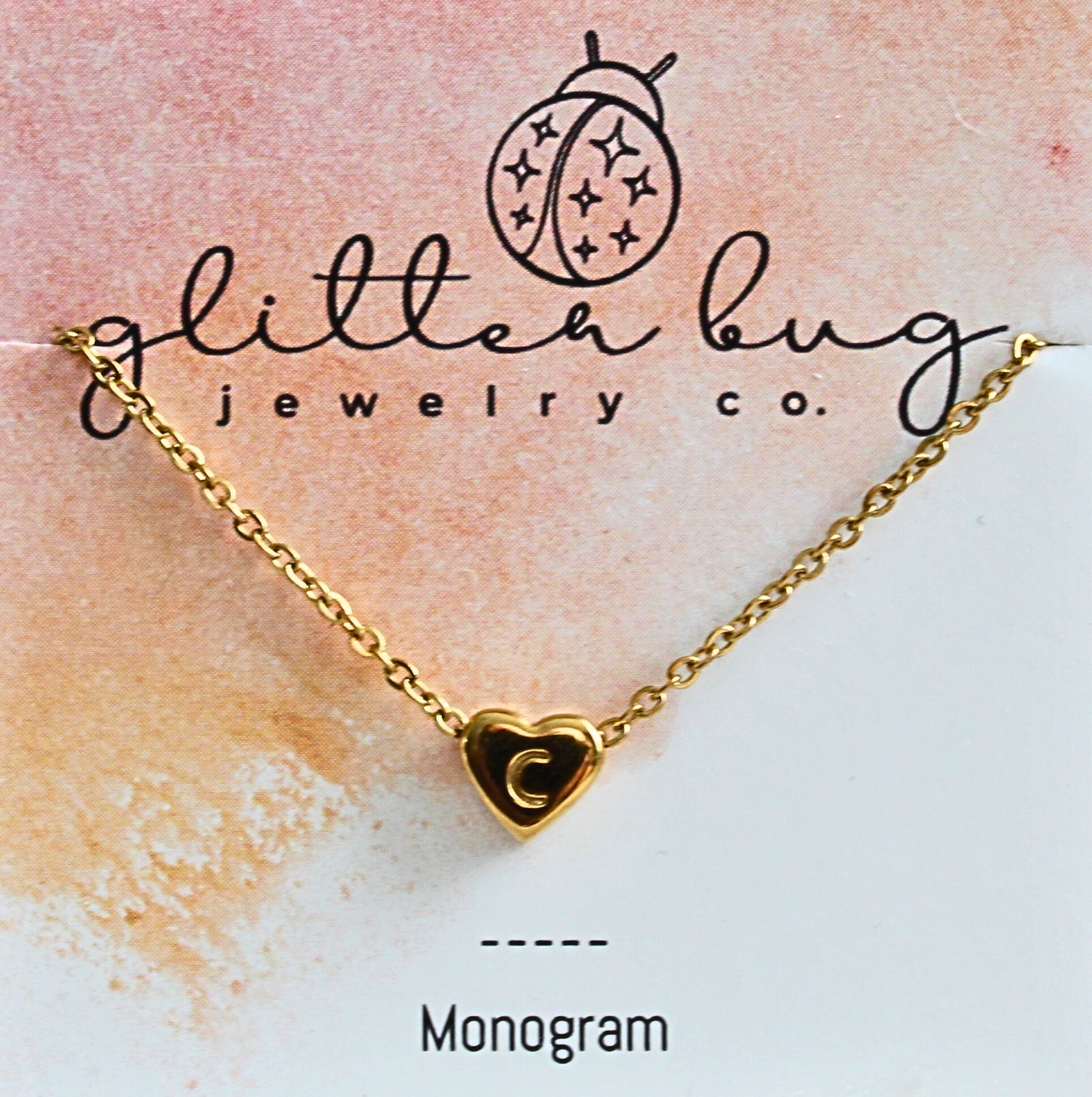 Monogram in Heart Necklace