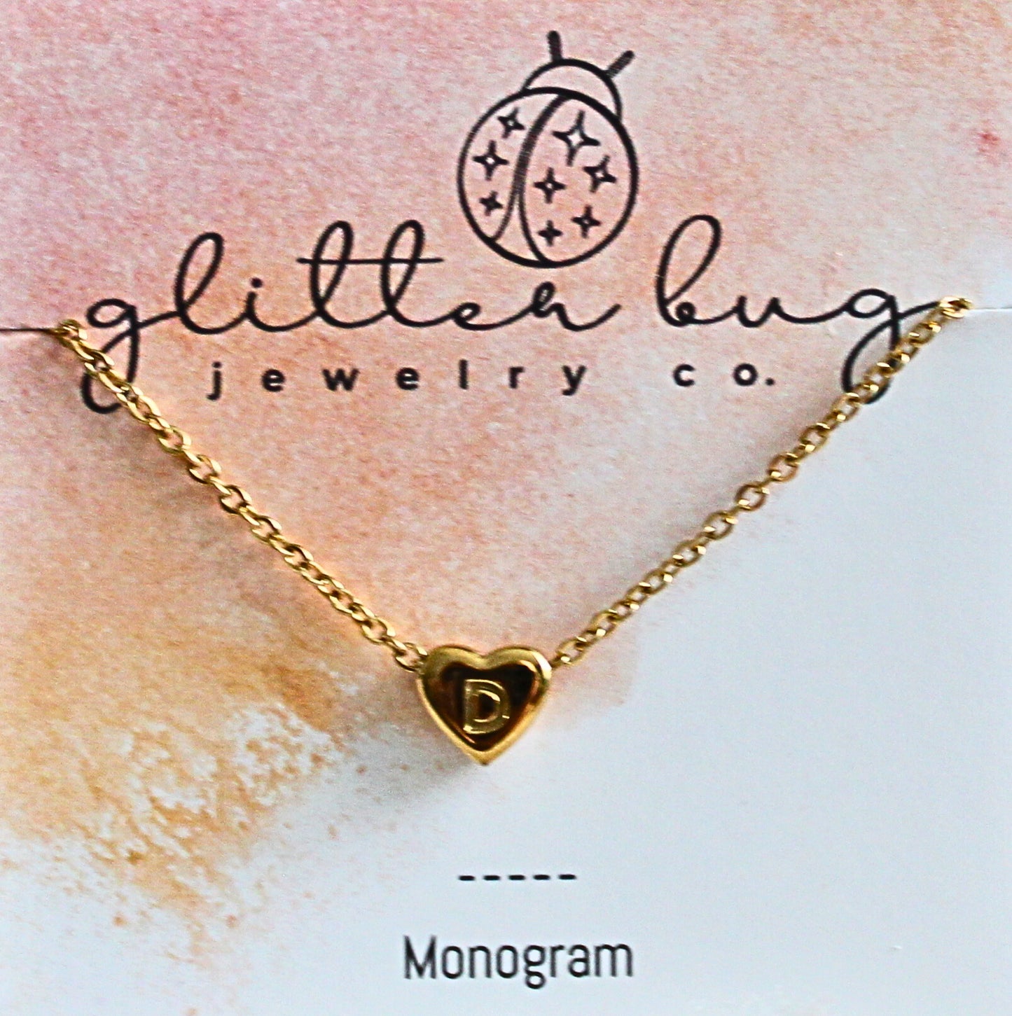 Monogram in Heart Necklace