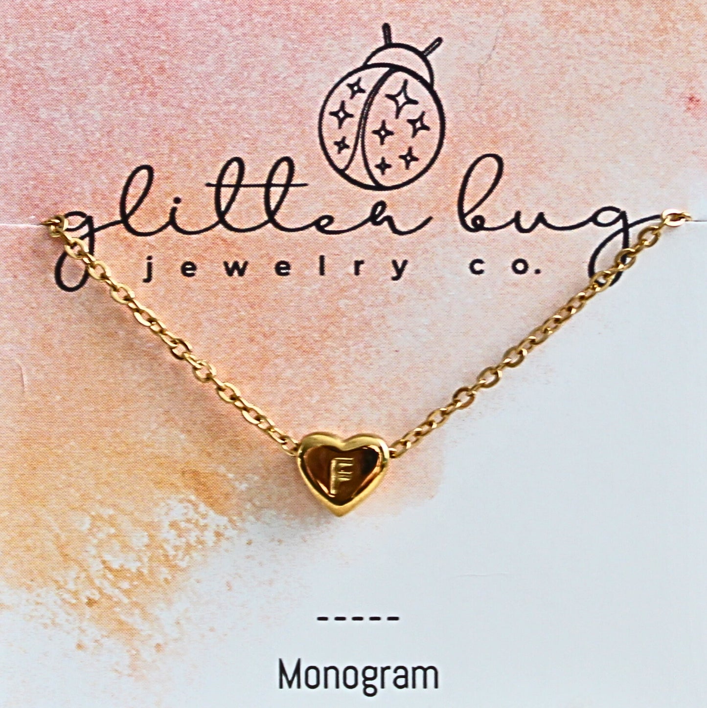 Monogram in Heart Necklace