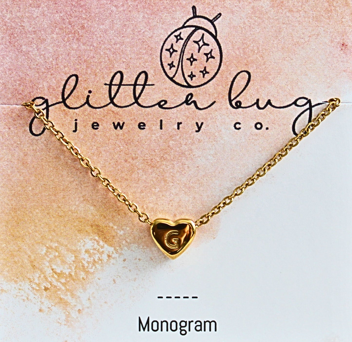 Monogram in Heart Necklace