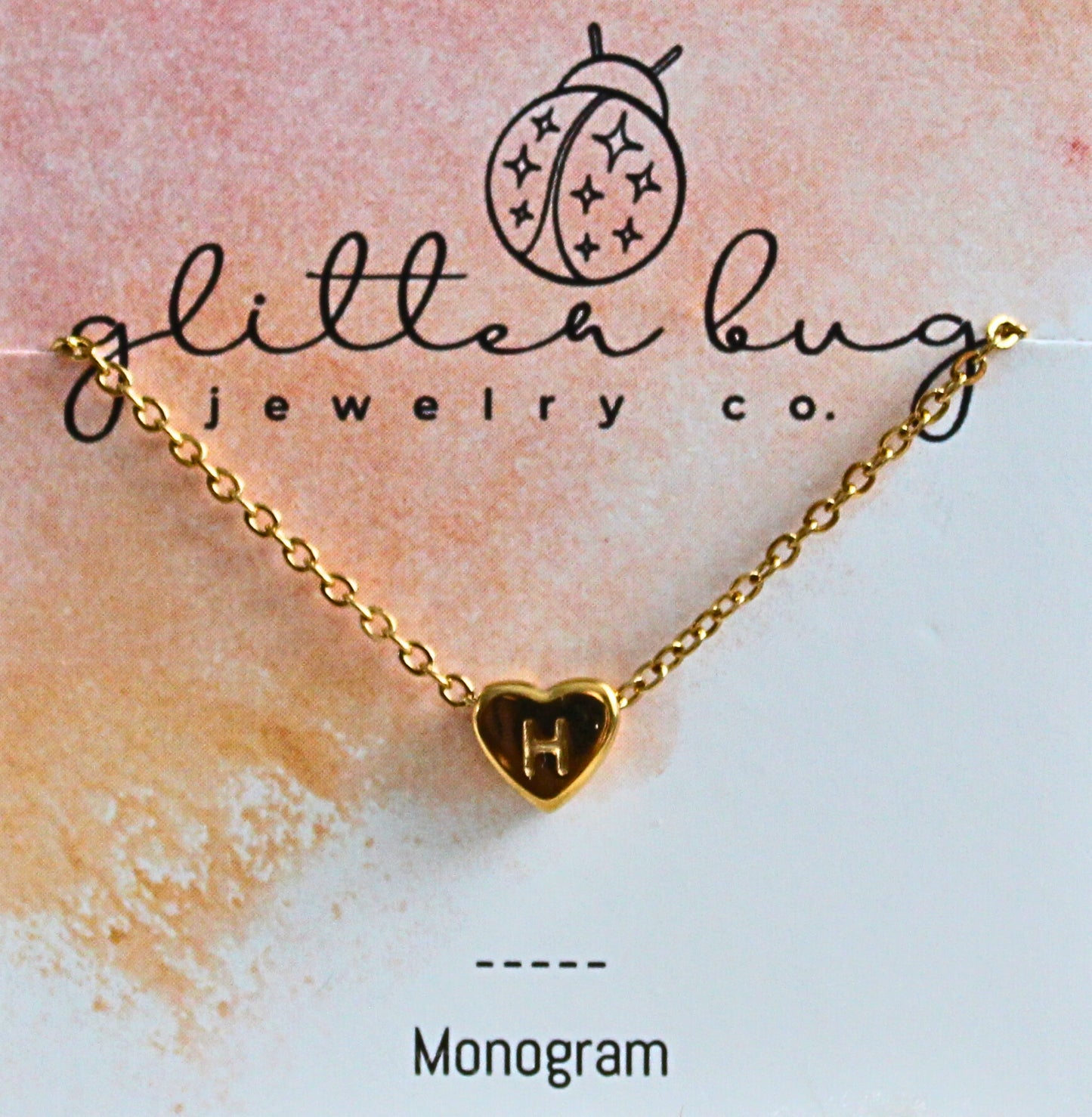 Monogram in Heart Necklace