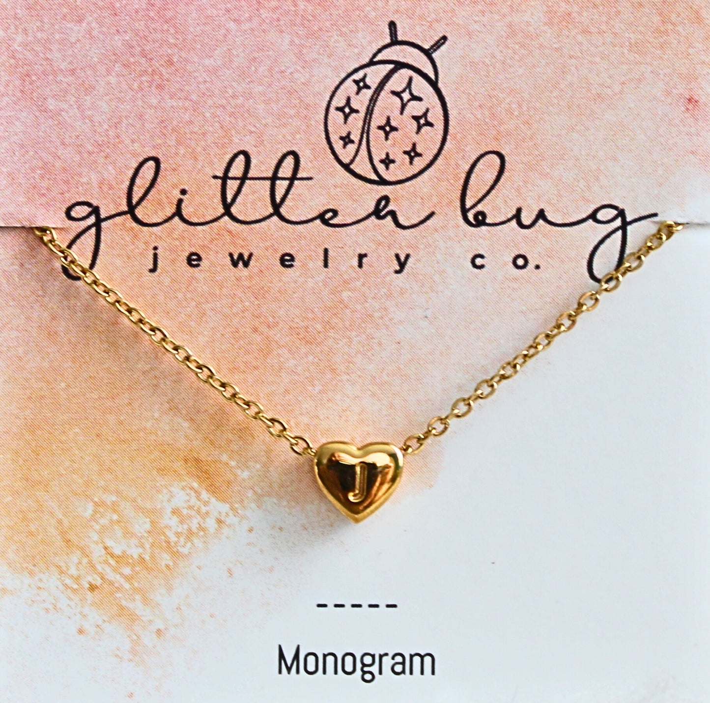 Monogram in Heart Necklace