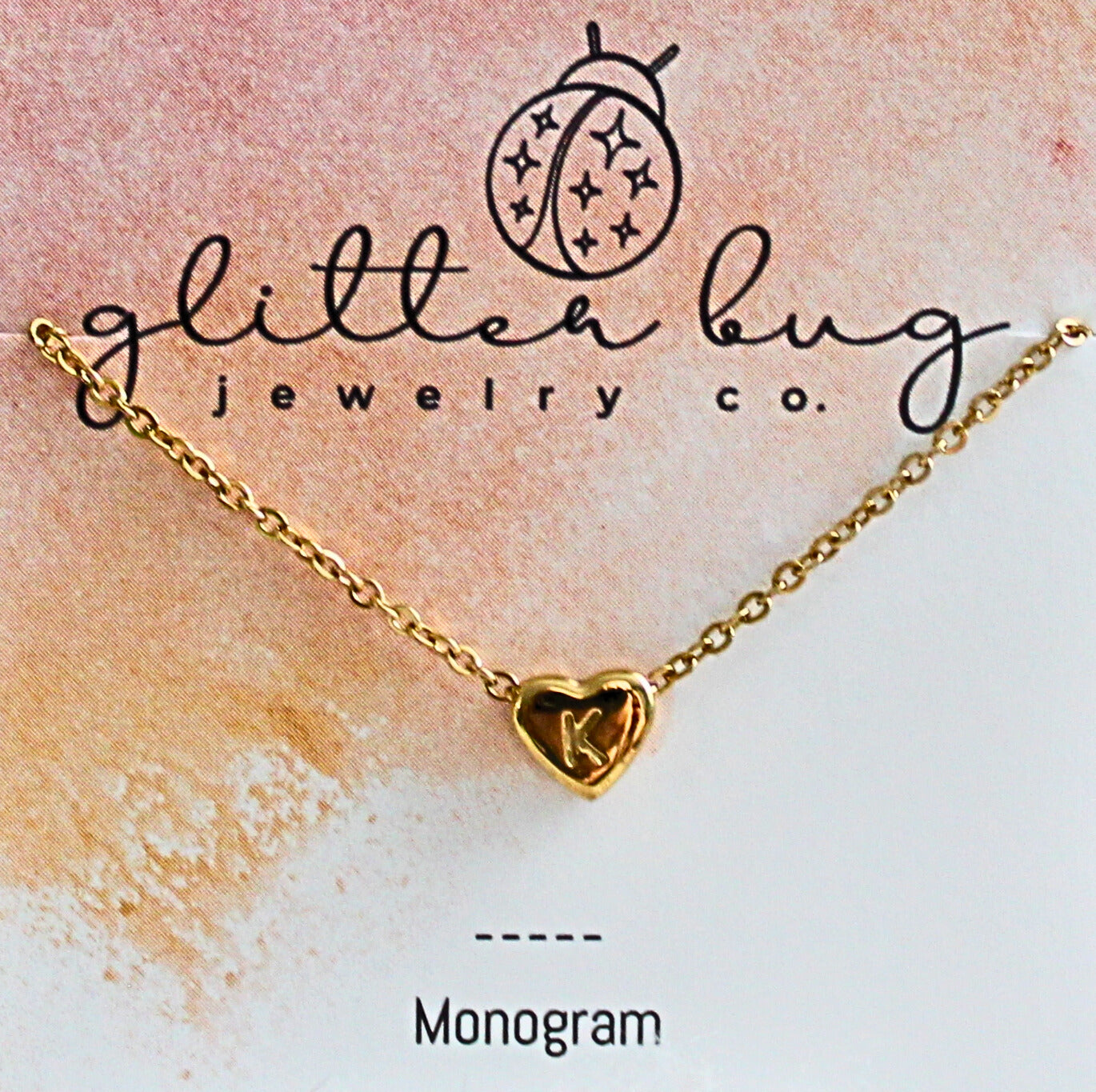 Monogram in Heart Necklace