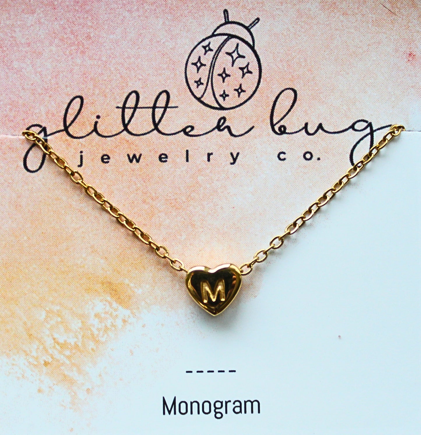 Monogram in Heart Necklace