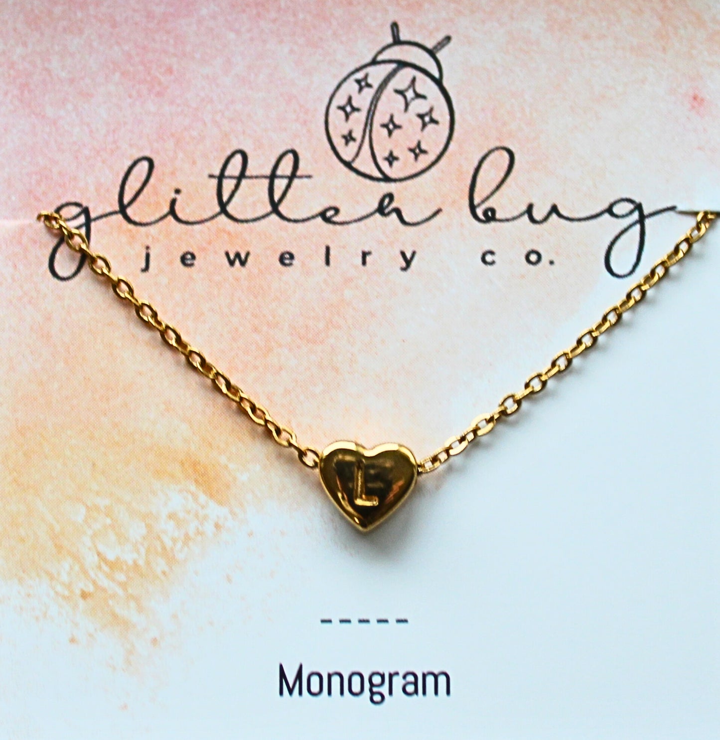 Monogram in Heart Necklace