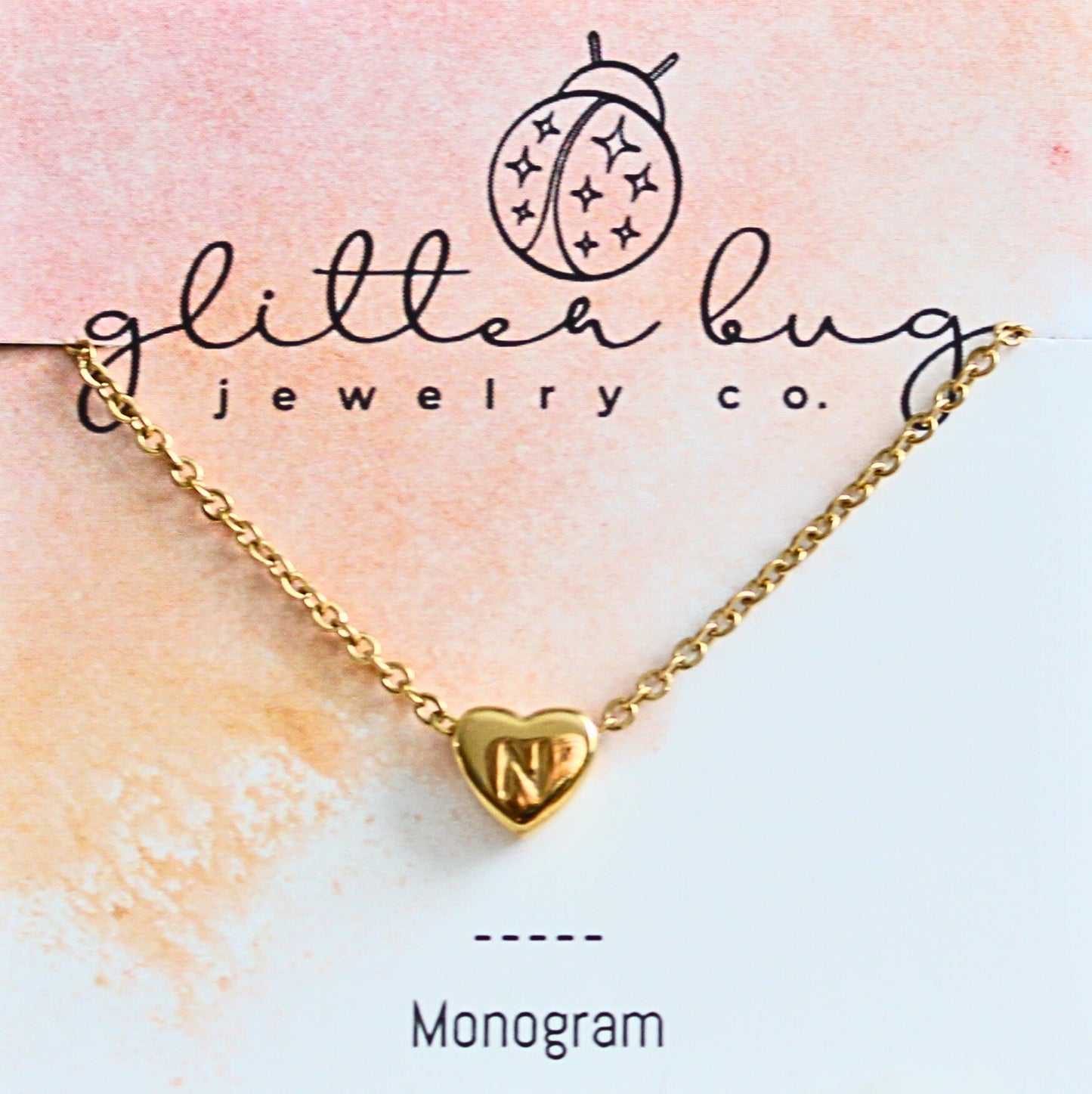 Monogram in Heart Necklace