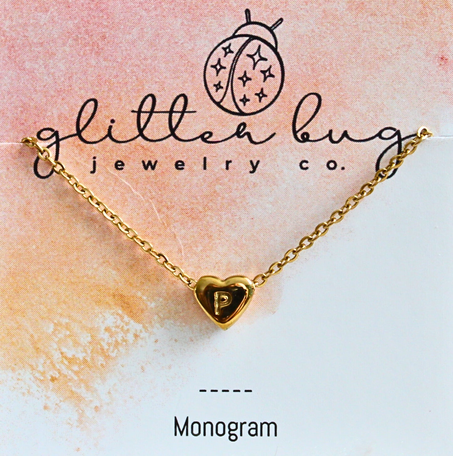 Monogram in Heart Necklace