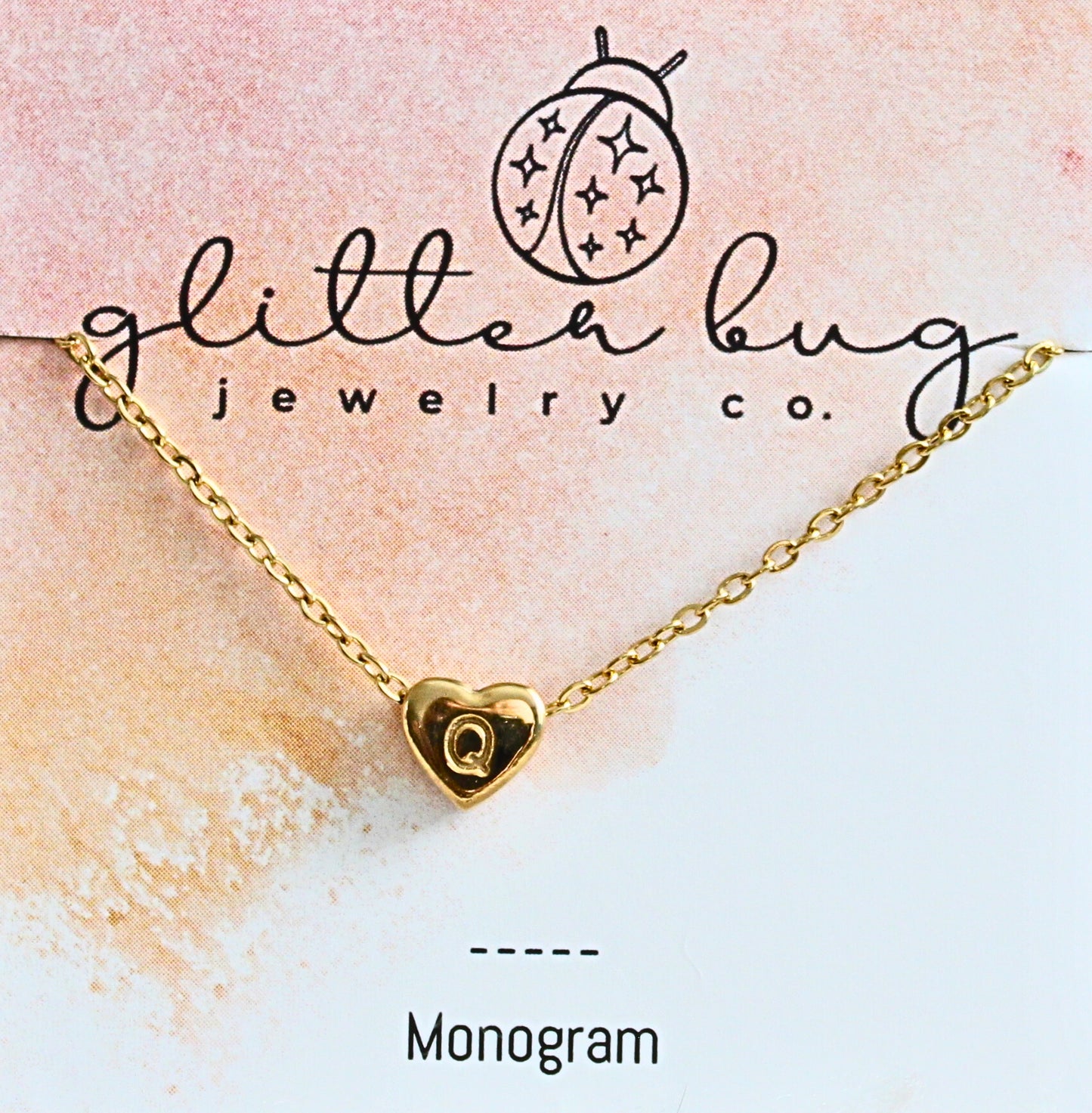 Monogram in Heart Necklace