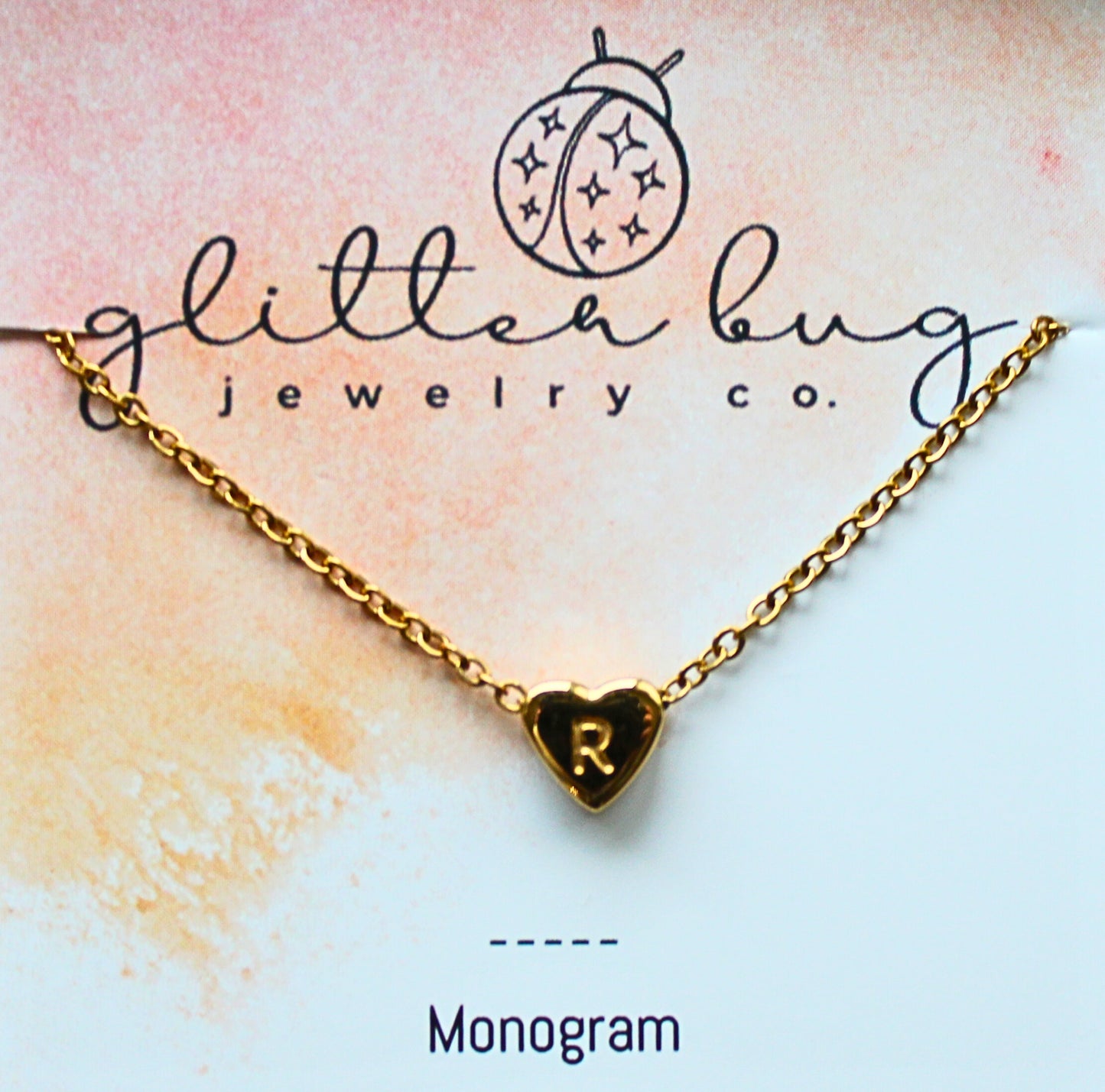 Monogram in Heart Necklace