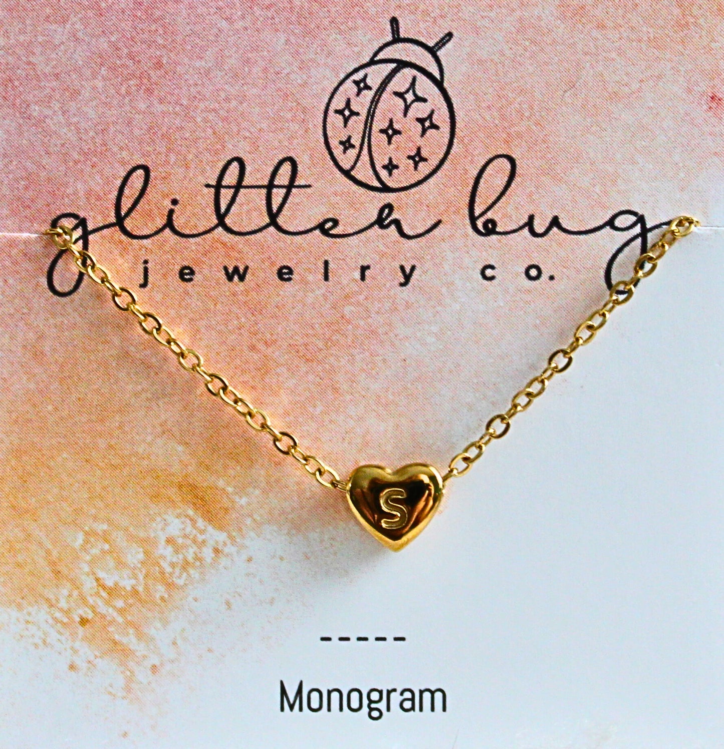 Monogram in Heart Necklace