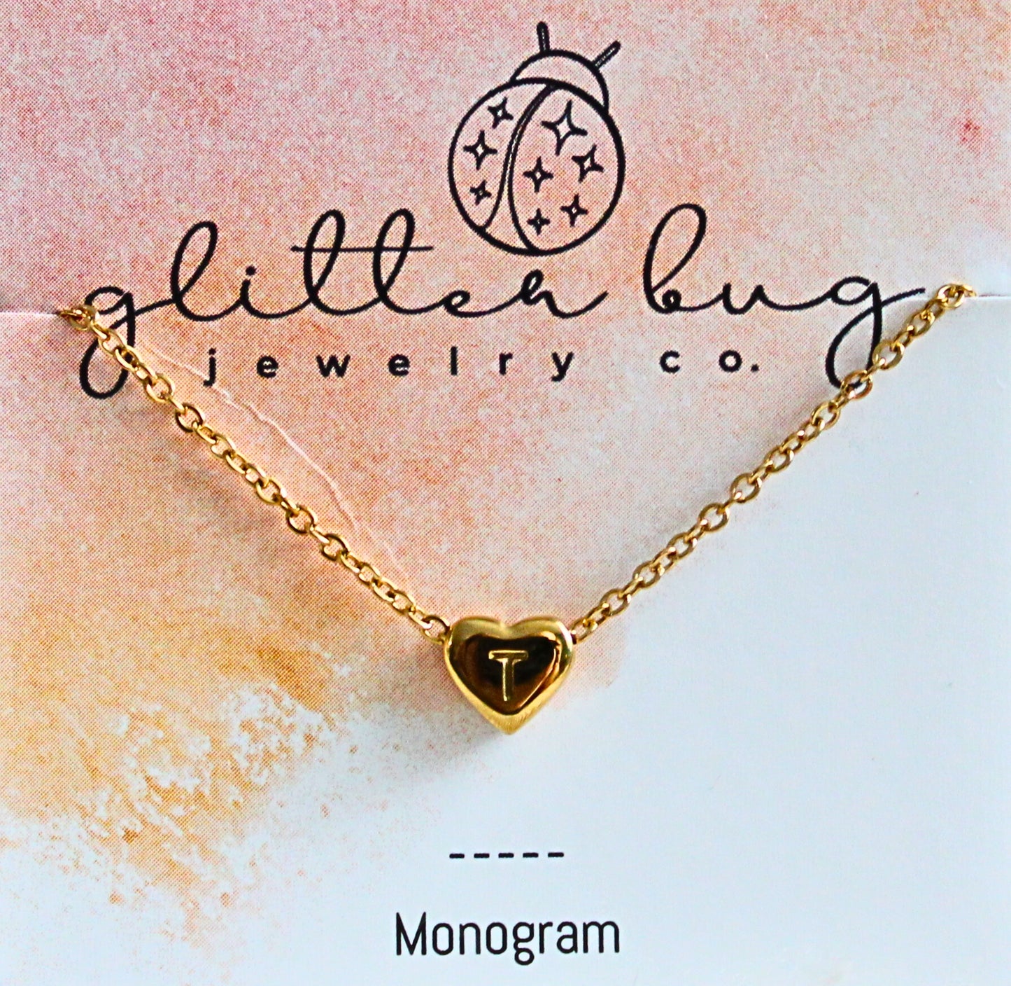 Monogram in Heart Necklace