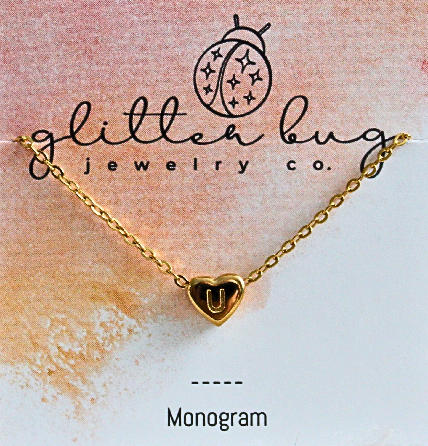 Monogram in Heart Necklace