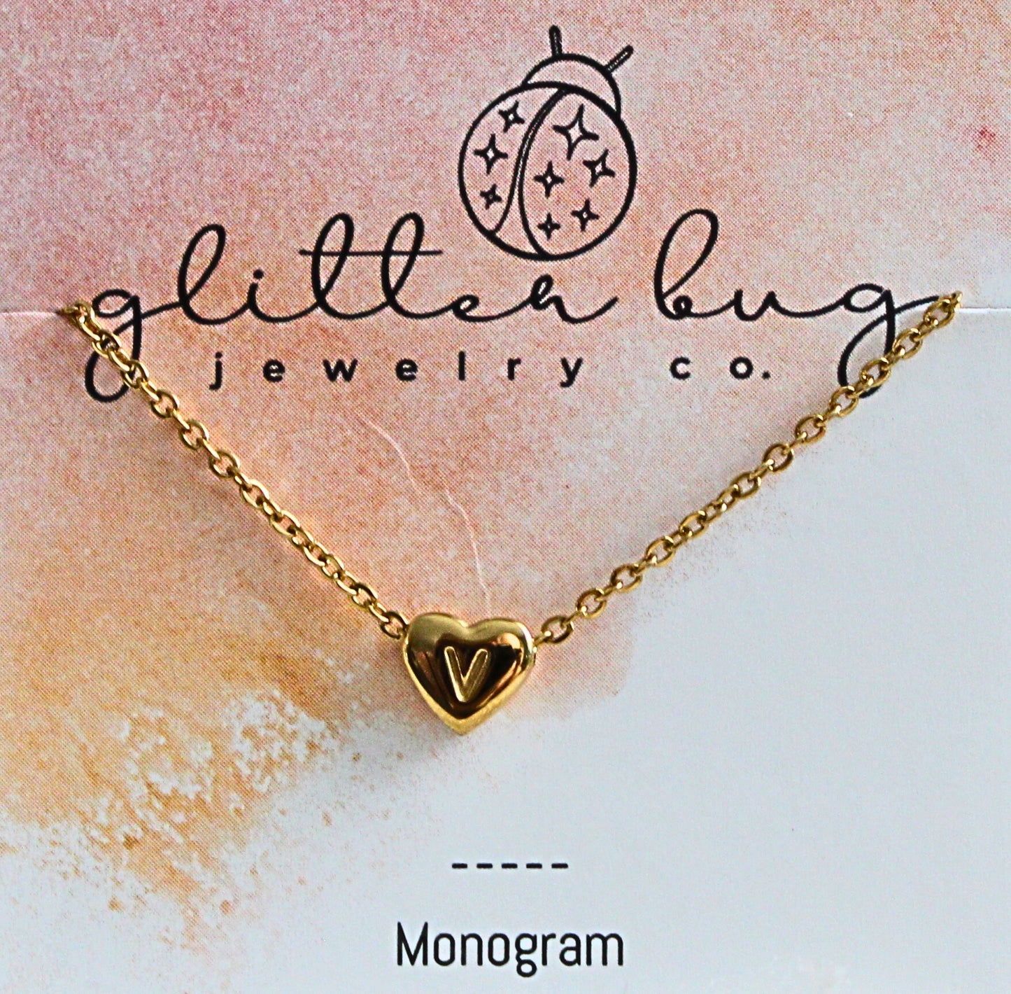 Monogram in Heart Necklace