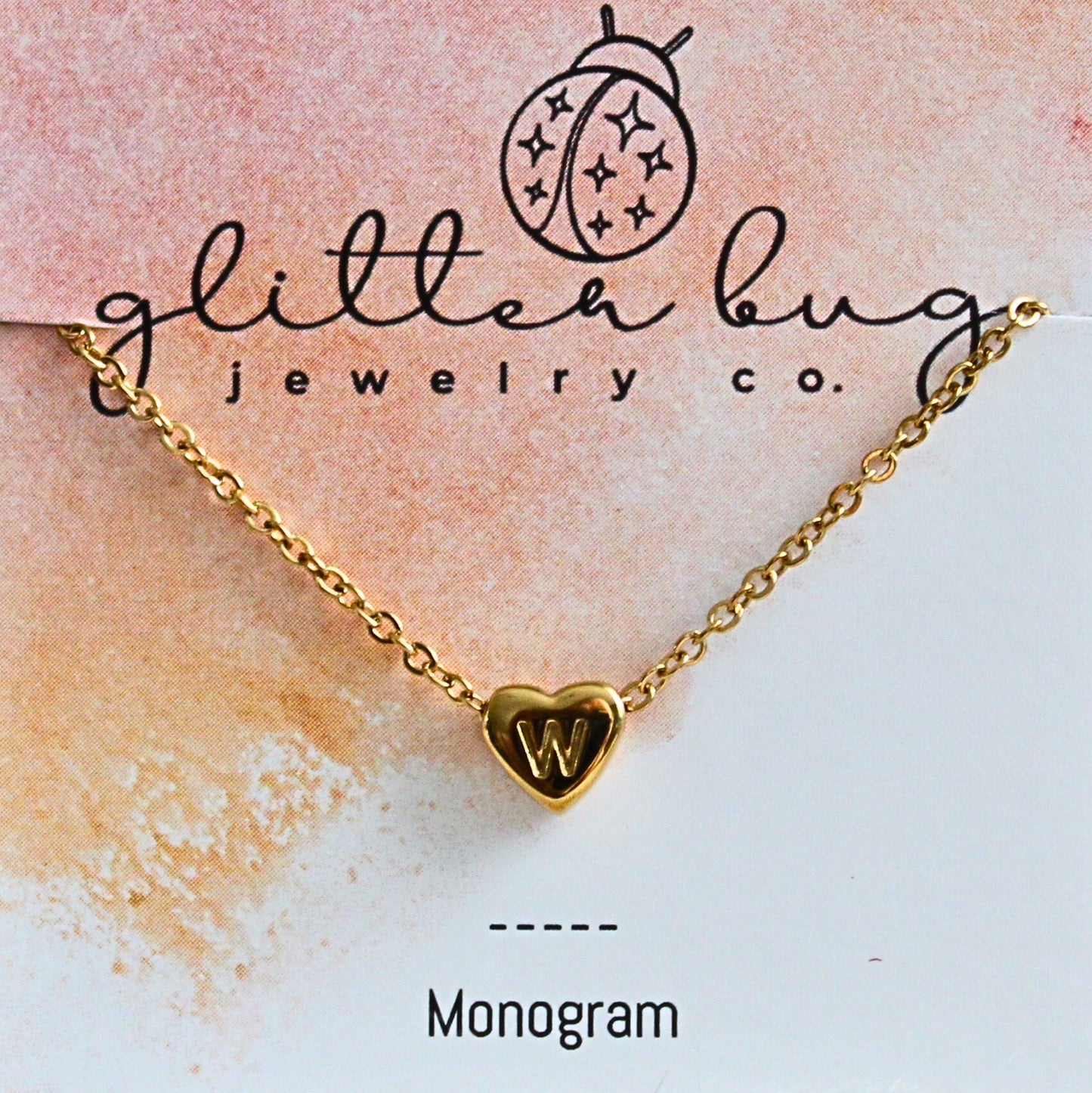 Monogram in Heart Necklace