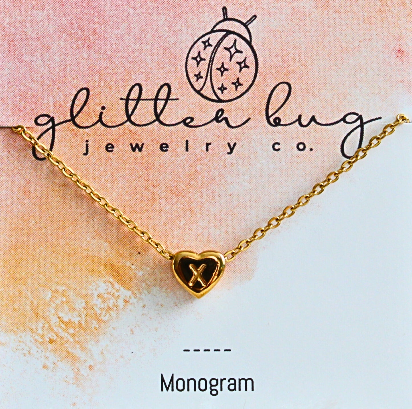 Monogram in Heart Necklace