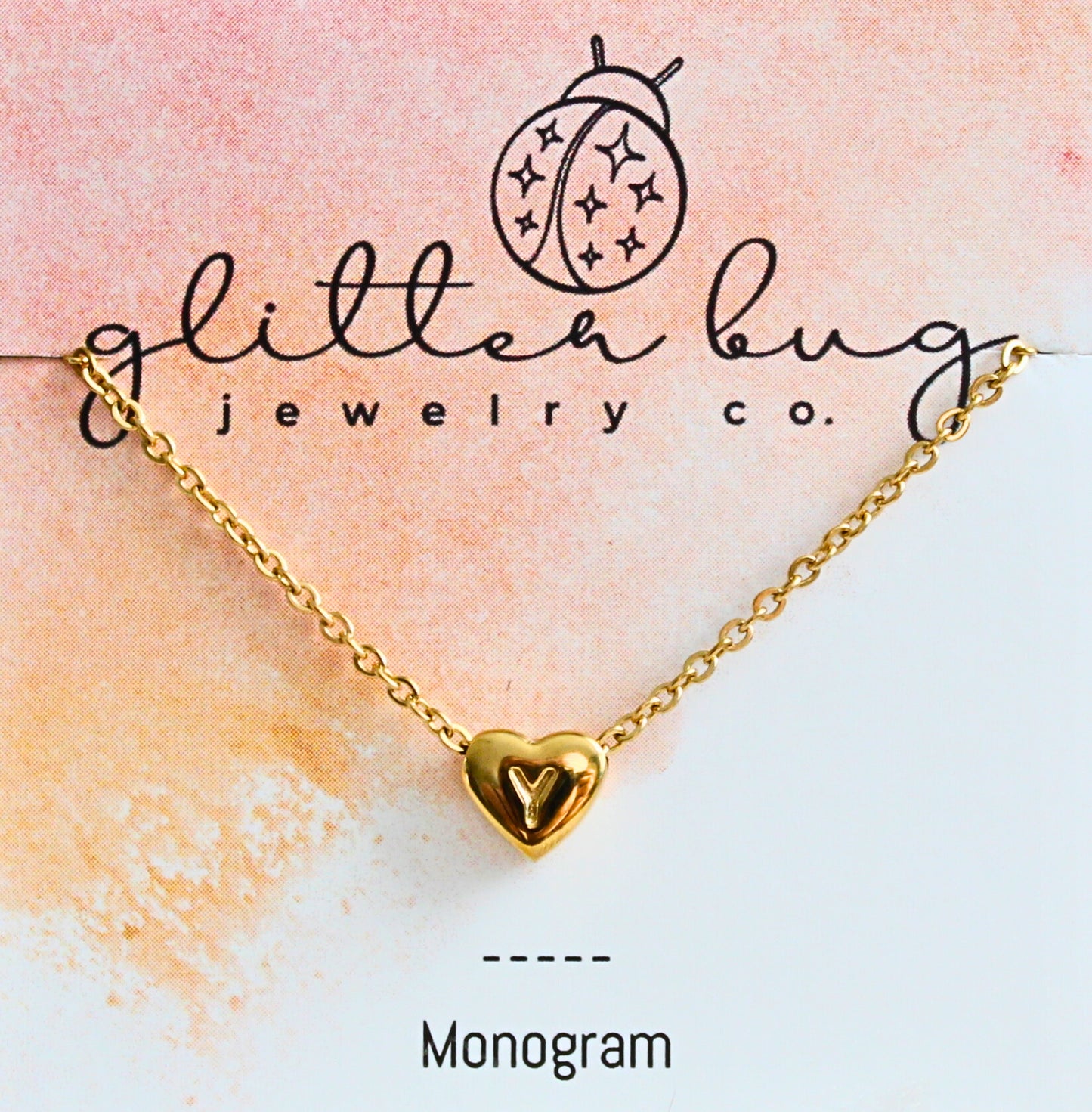 Monogram in Heart Necklace