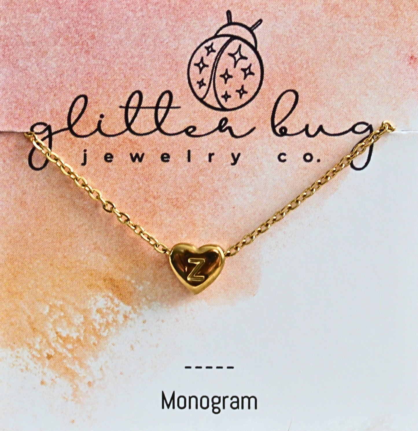 Monogram in Heart Necklace