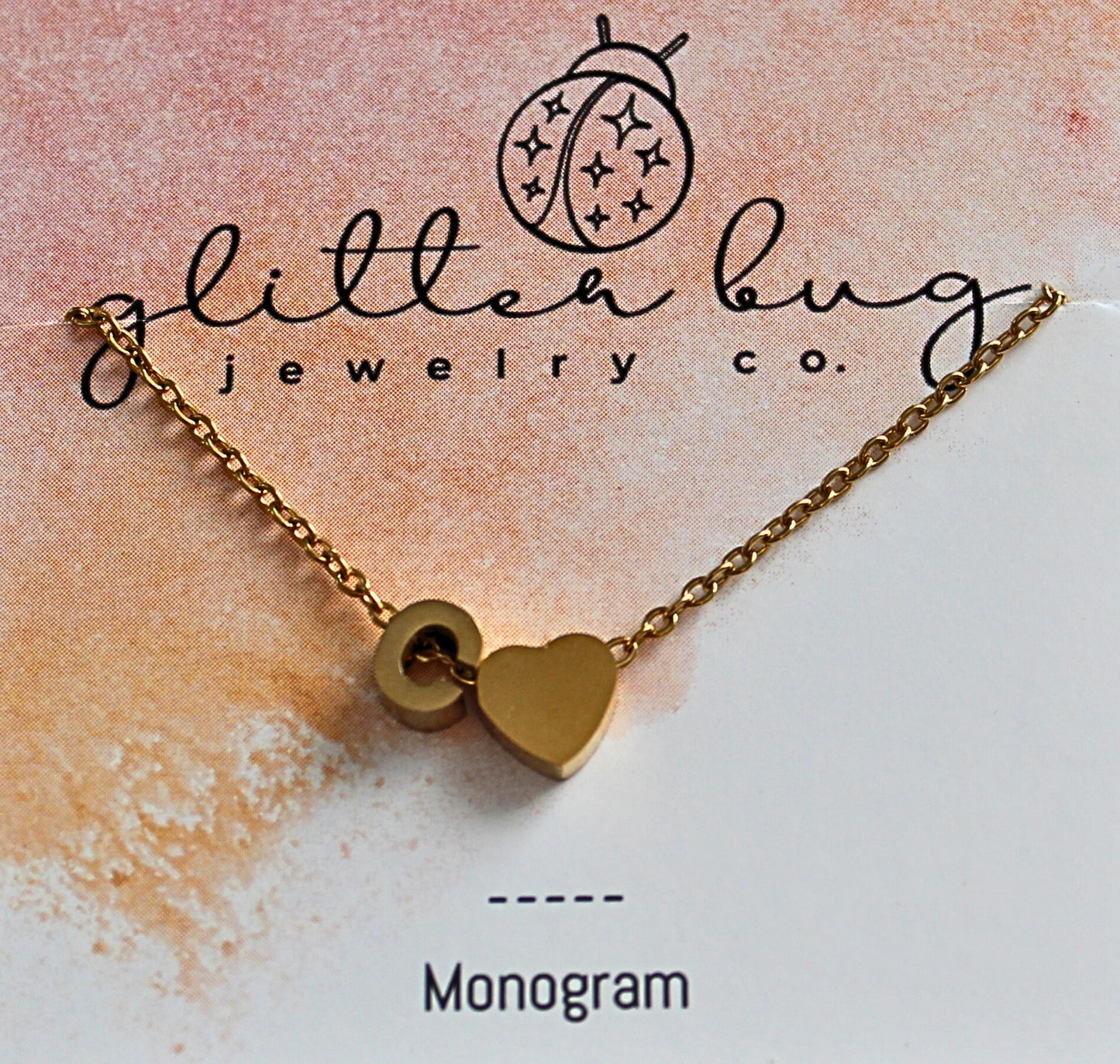 Monogram with Heart Necklace