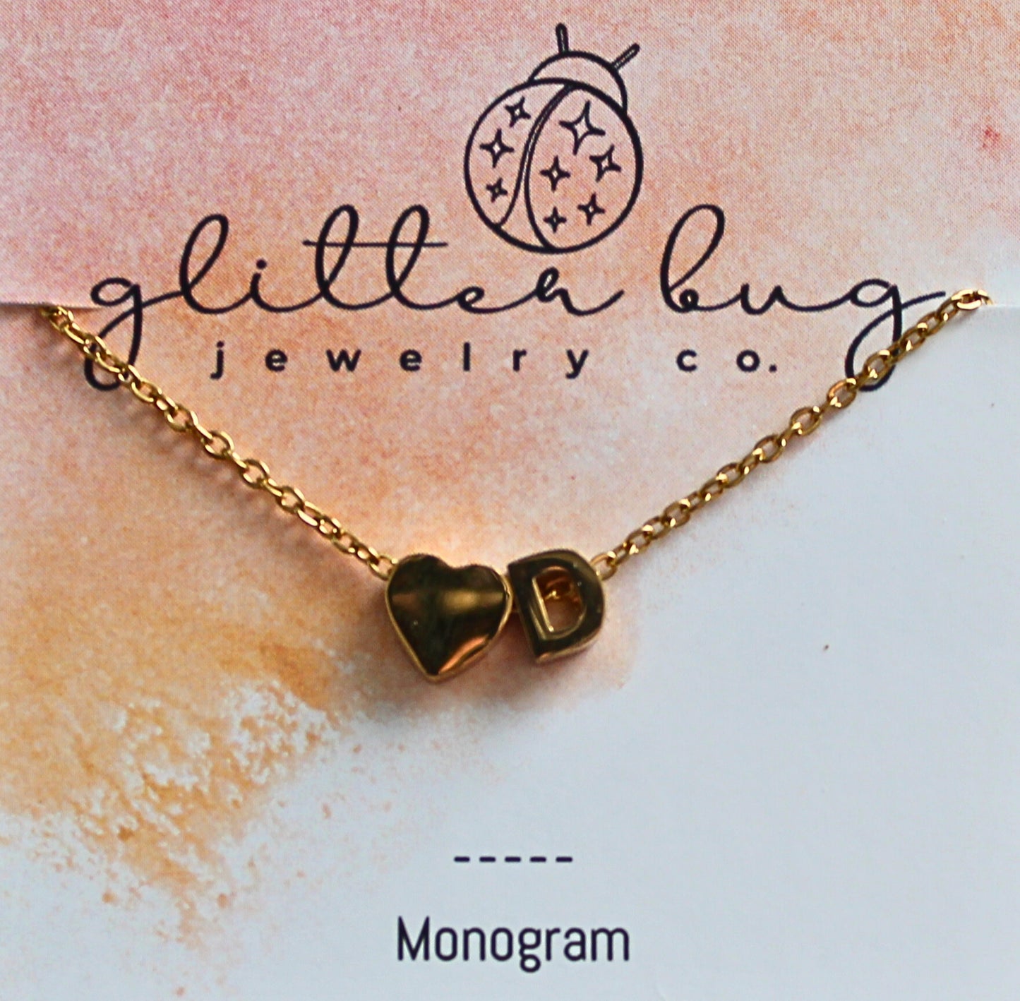 Monogram with Heart Necklace