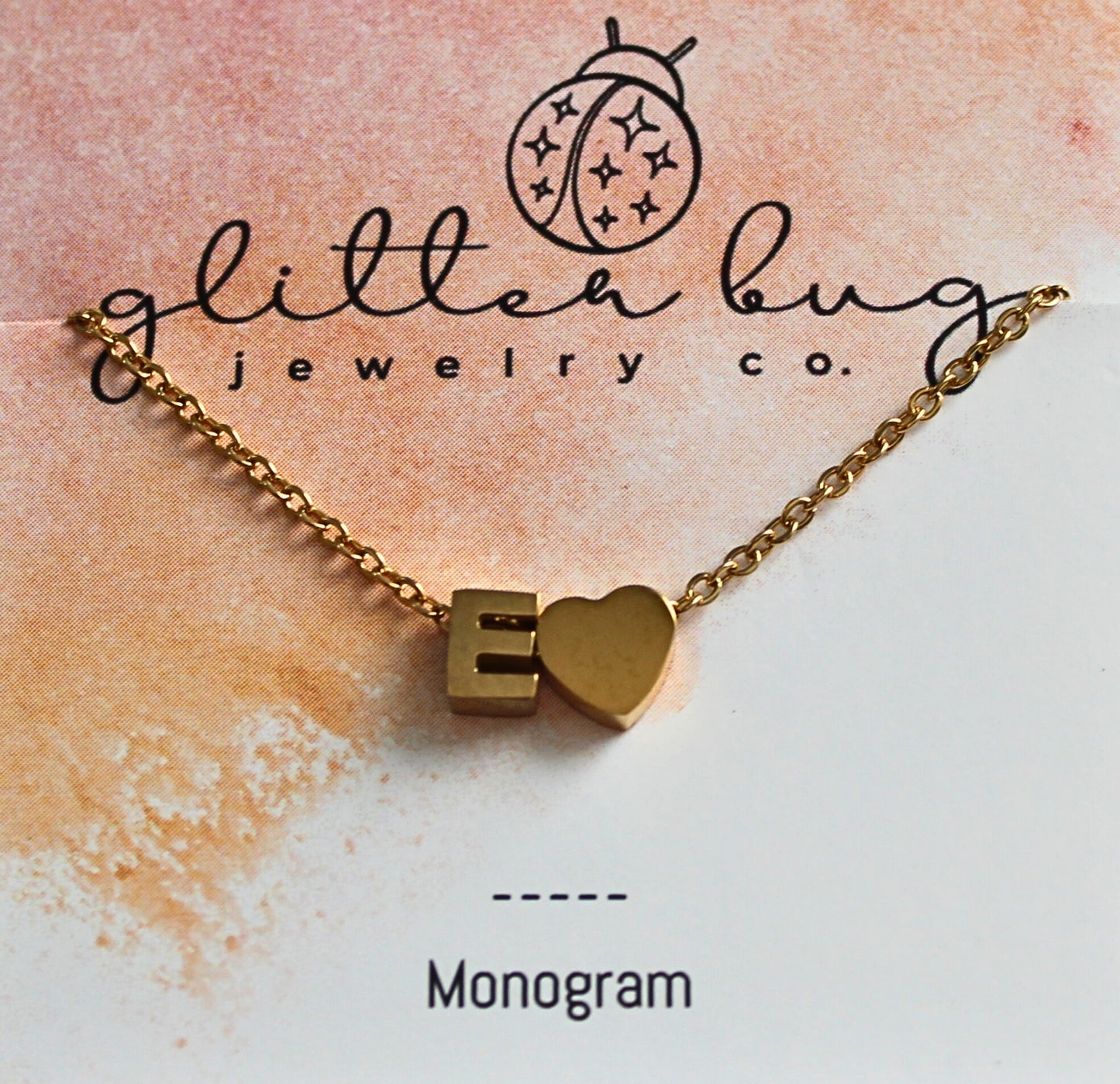 Monogram with Heart Necklace