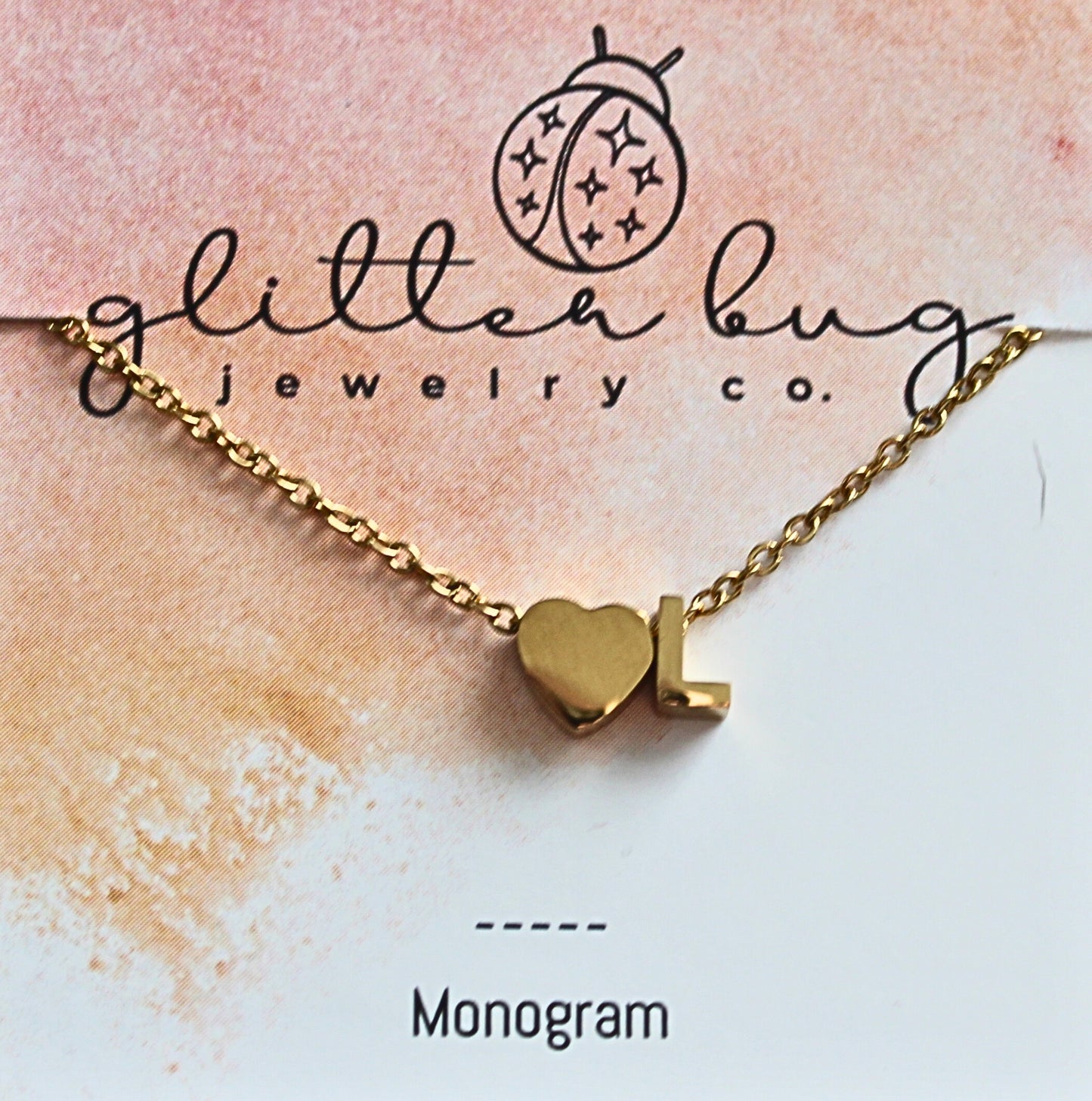 Monogram with Heart Necklace