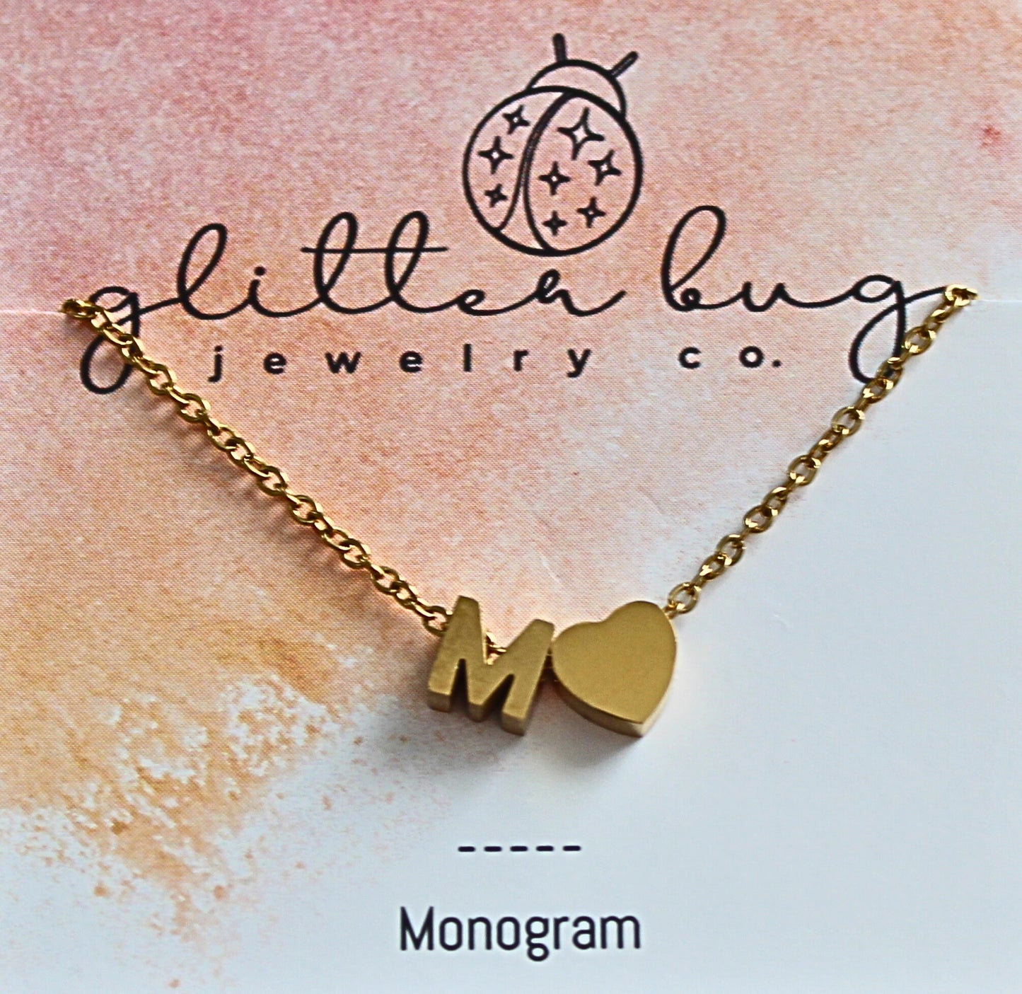 Monogram with Heart Necklace