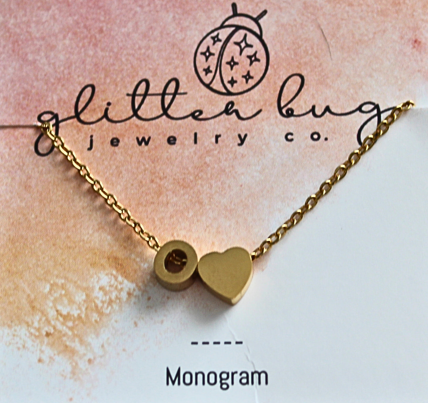 Monogram with Heart Necklace