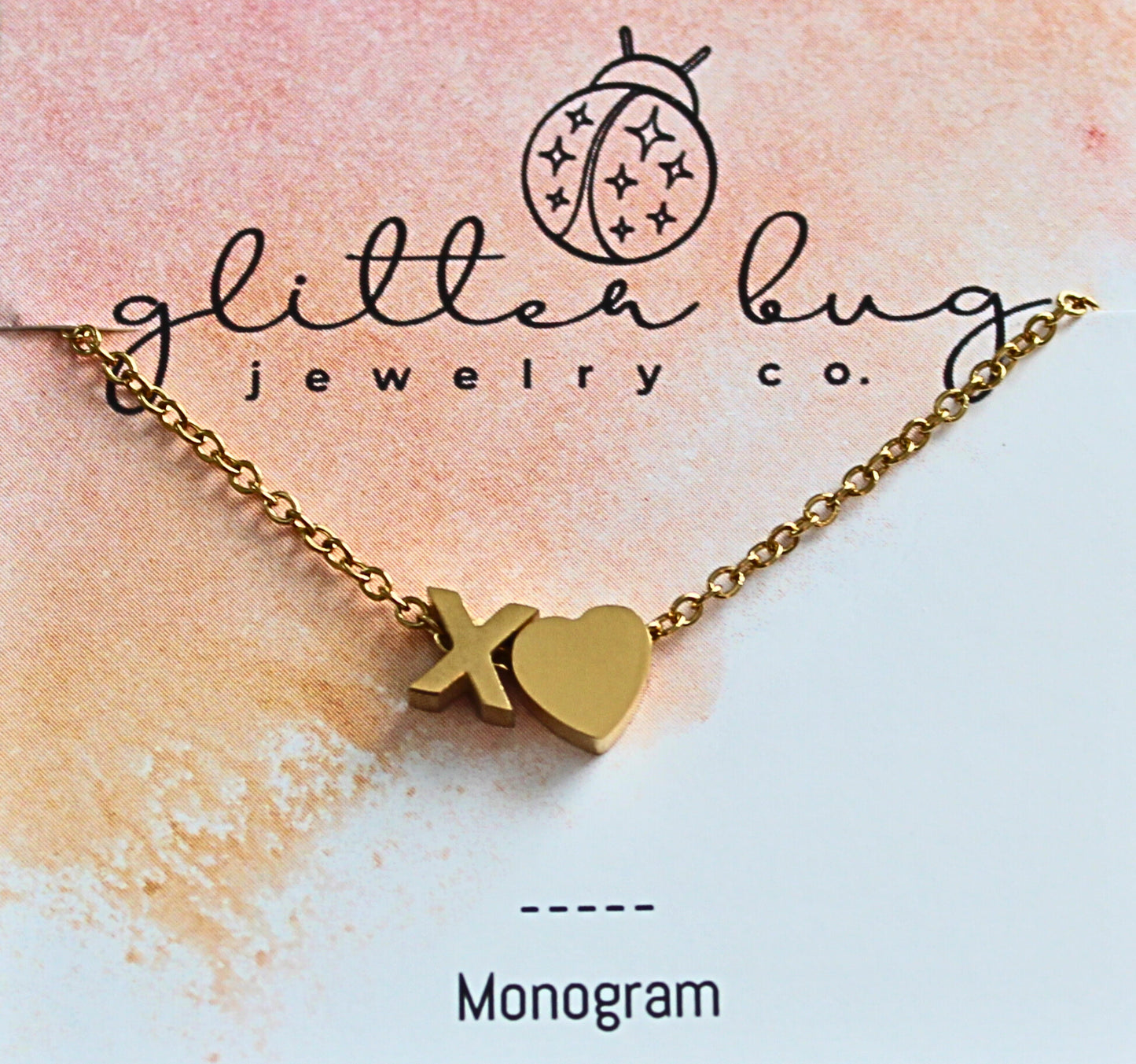 Monogram with Heart Necklace