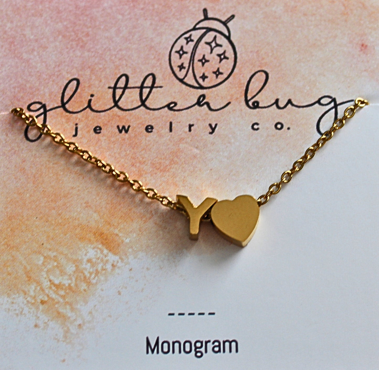 Monogram with Heart Necklace