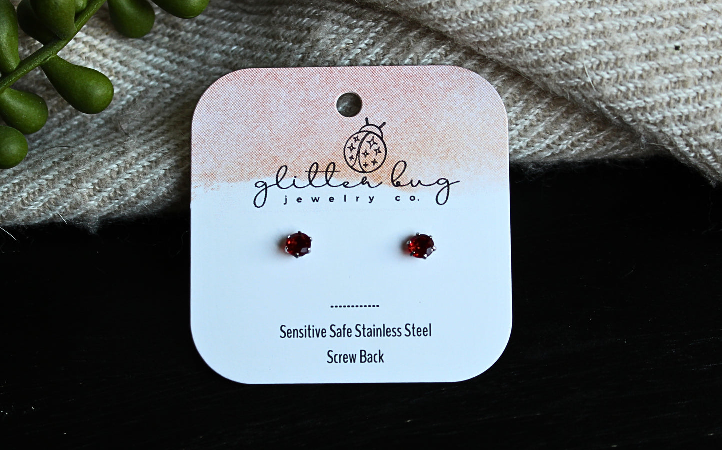 Birthstone Stud Earrings