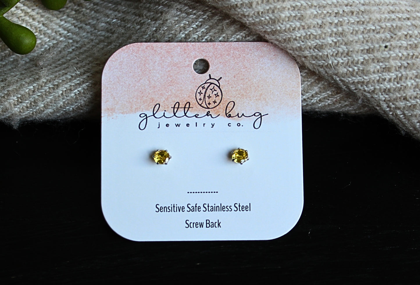 Birthstone Stud Earrings